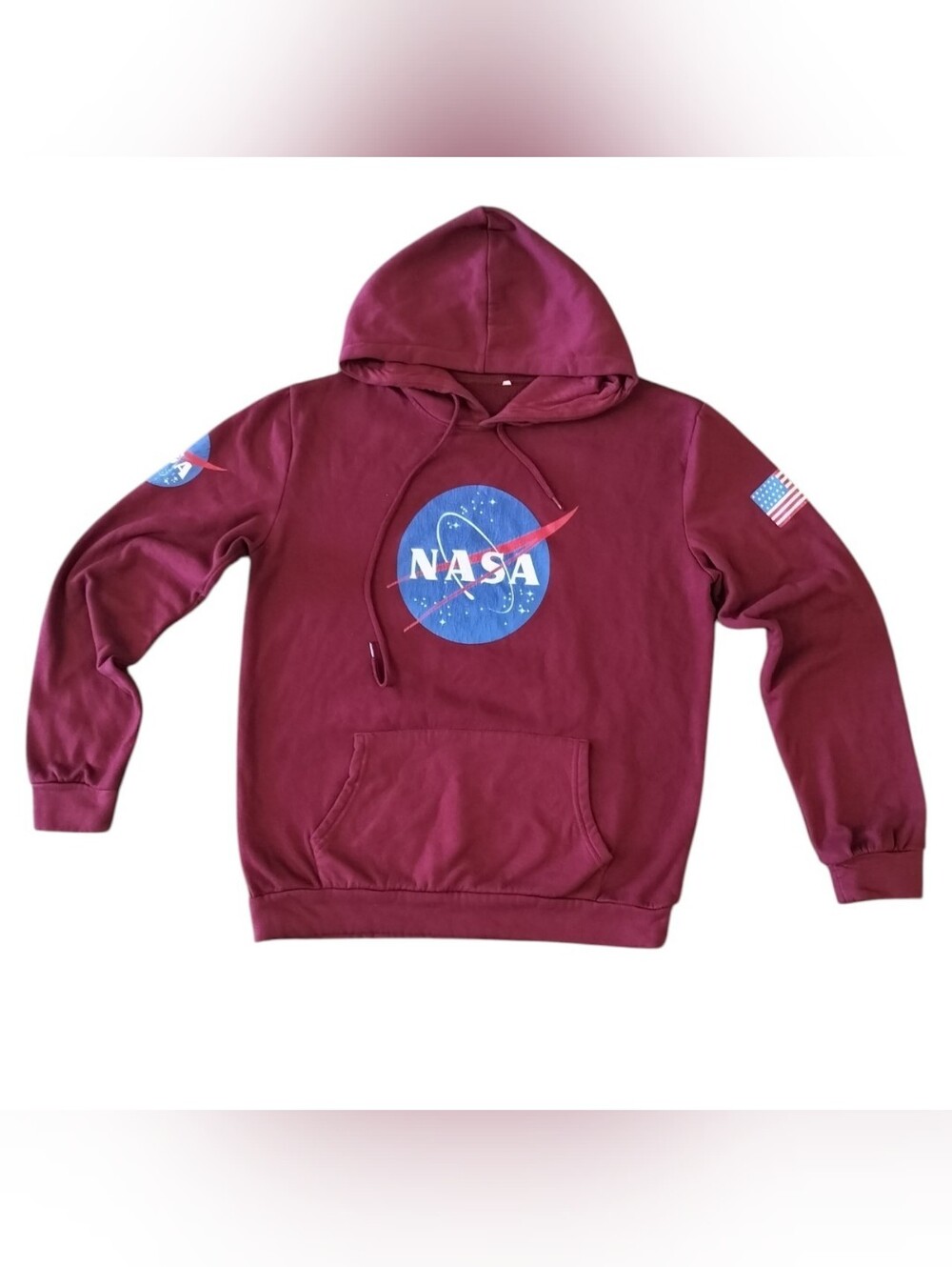 NASA Logo Maroon Hoodie Sweatshirt - Unisex Hoodie